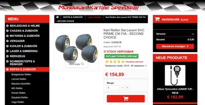 Bei mir mir 154,89 Euro. Aber ich hab bei Mondo Kart die Erfahrung gemacht, dass die Preise auch mal varieren können. Liegt -meine ich- vielleicht an der Steuer. Kann schon sein, dass ich wenn ich bestelle auf die 189 Euro komme.
