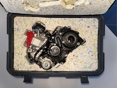 Motor im fertigen Transportkoffer