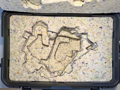 Inlay im Boden des Transportkoffers